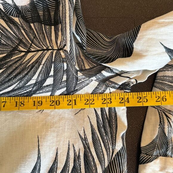 Tahari Tropical Leaf Pattern 100% Linen button down Shirt size Large - Picture 6 of 9